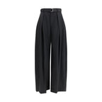 Black Polyester Casual Pants