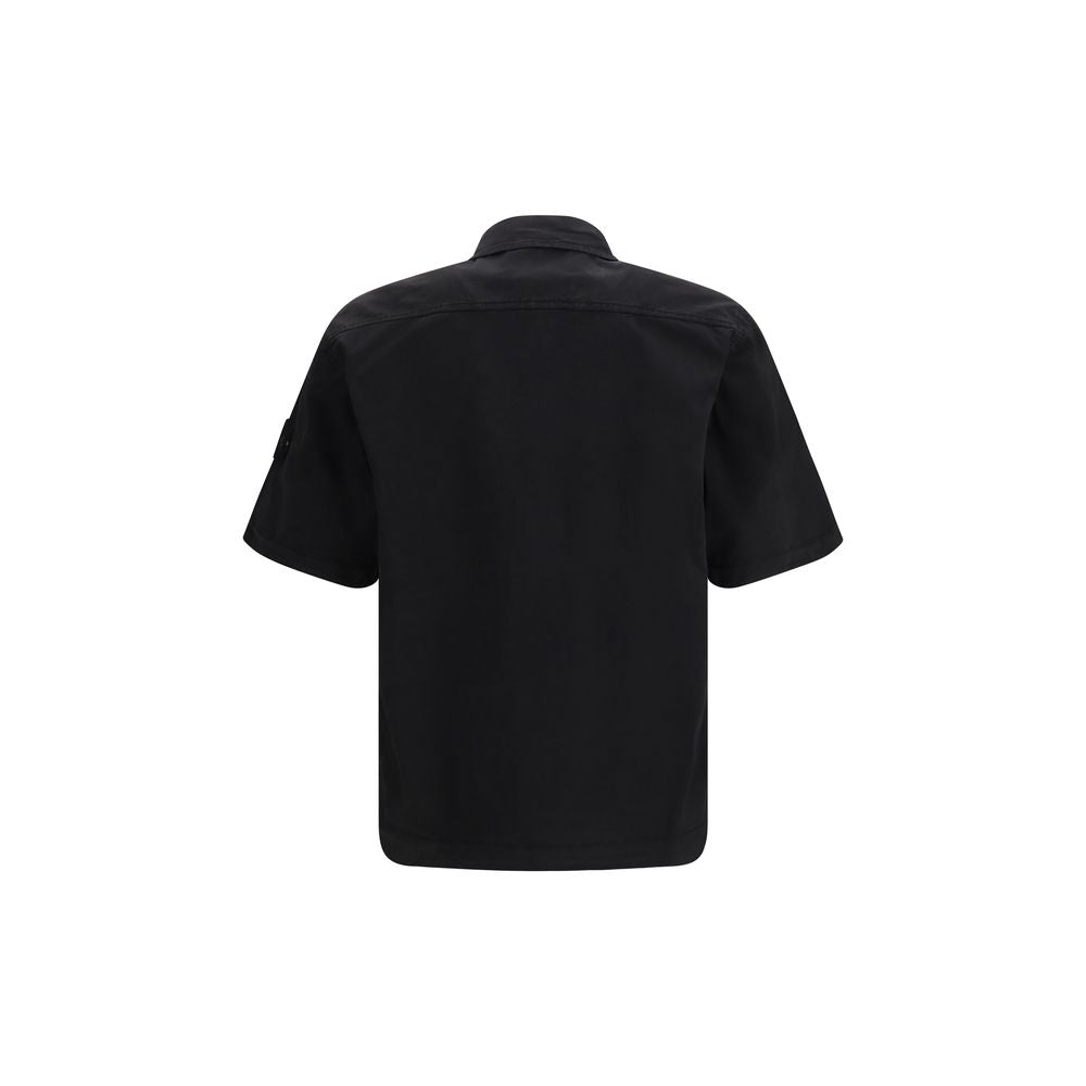 Black Cotton Shortsleeve Shirt
