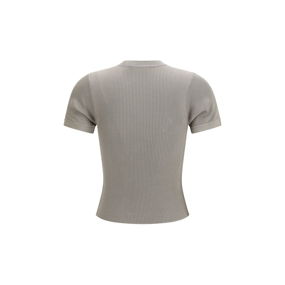 Beige Silk T-Shirt