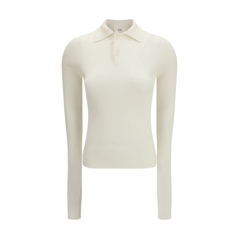 White Silk Polo Shirt