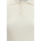 White Silk Polo Shirt