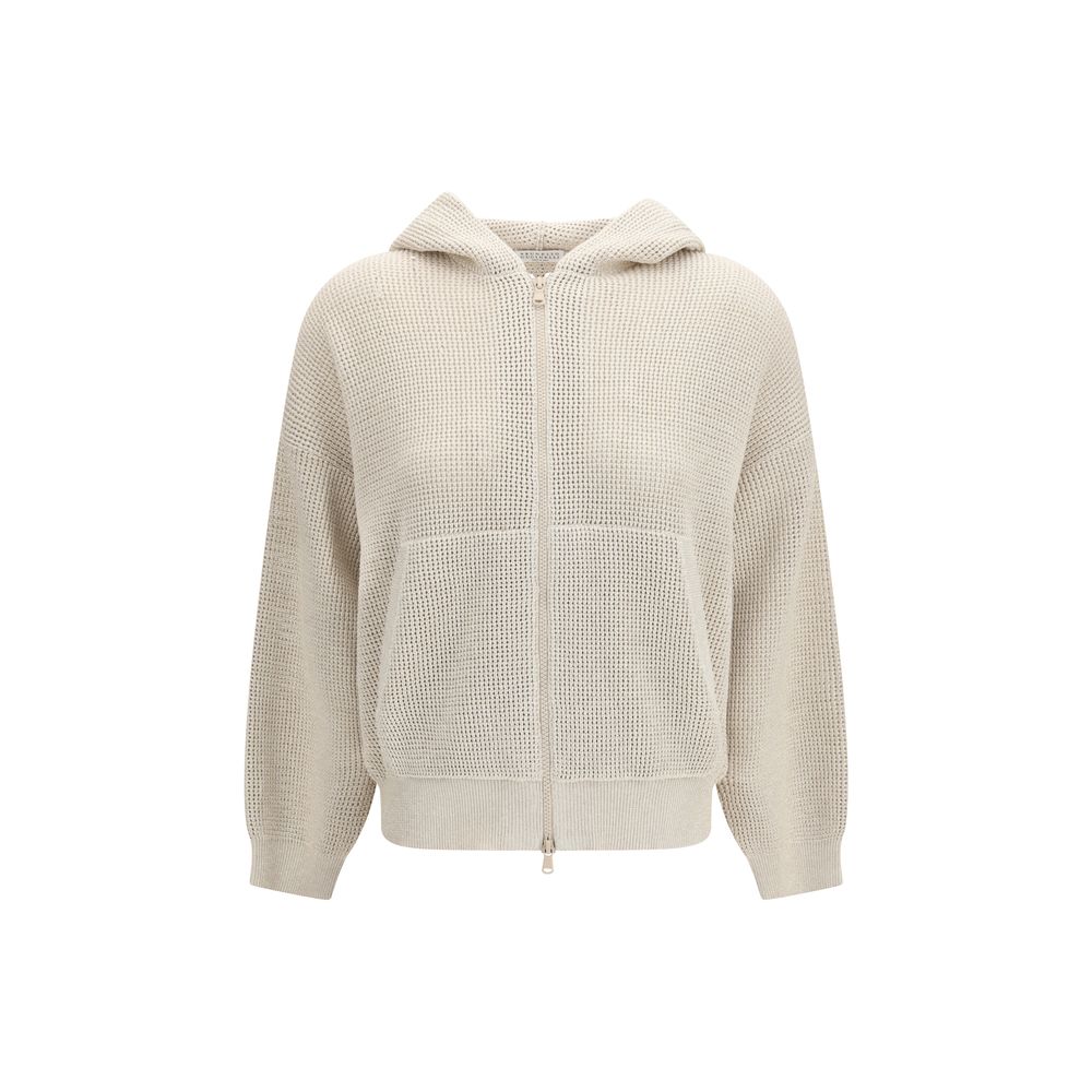 Beige Cotton Hoodie