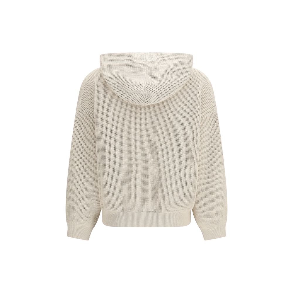 Beige Cotton Hoodie