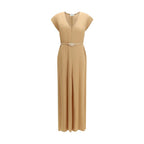 Orange Viscose Casual Dress