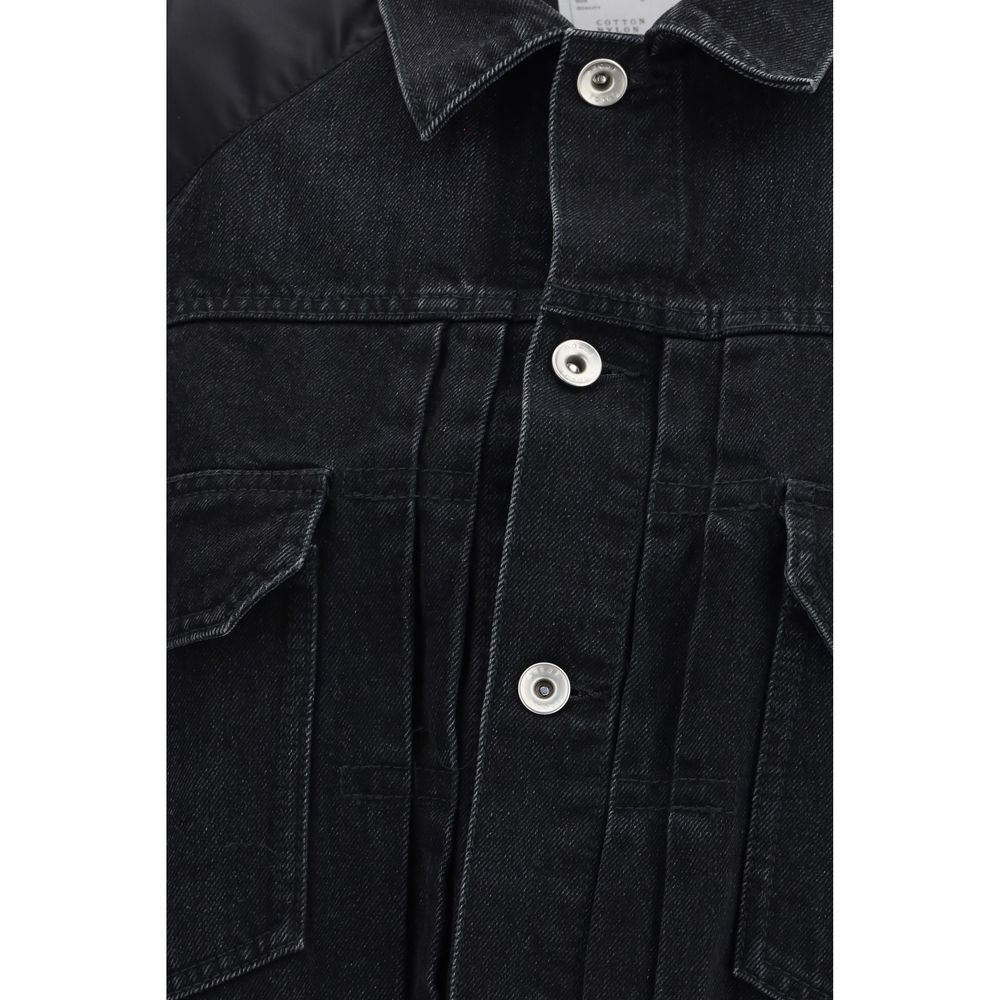 Black Cotton Denim Jacket
