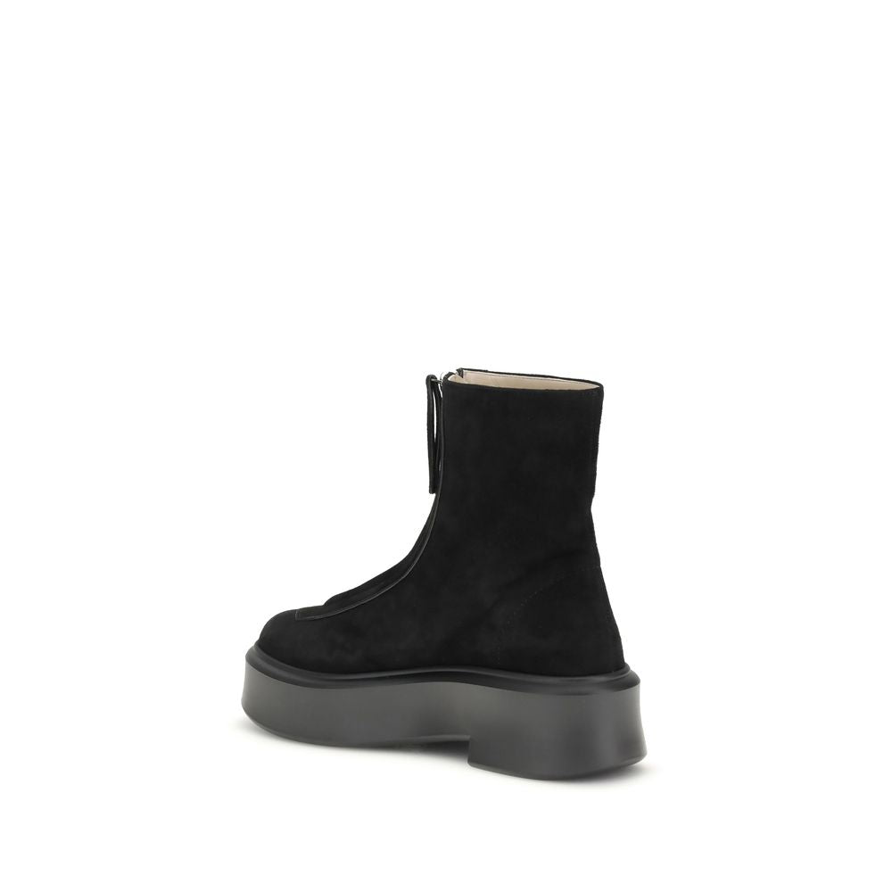 Black Calf Leather Bos Taurus Lace-Up Boots