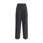 Black Polyester Casual Pants