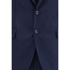 Blue Fleece Wool Two-Piece Suit