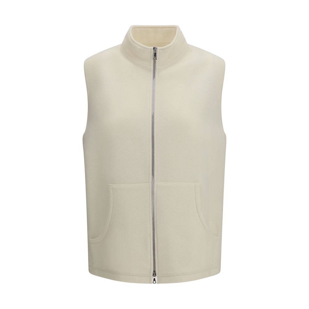 Beige Wool Oves Aries Sleeveless Jacket