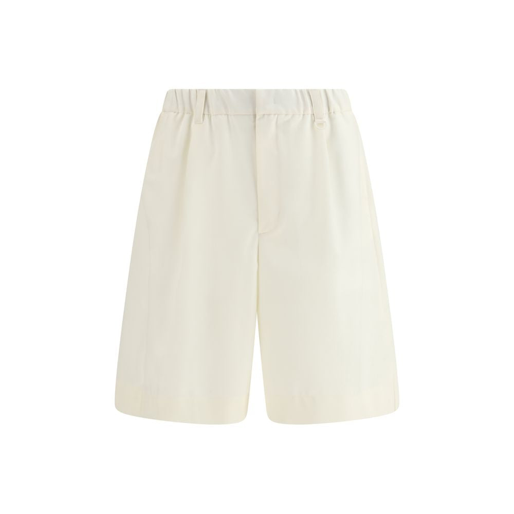 Beige Polyester Bermuda Shorts