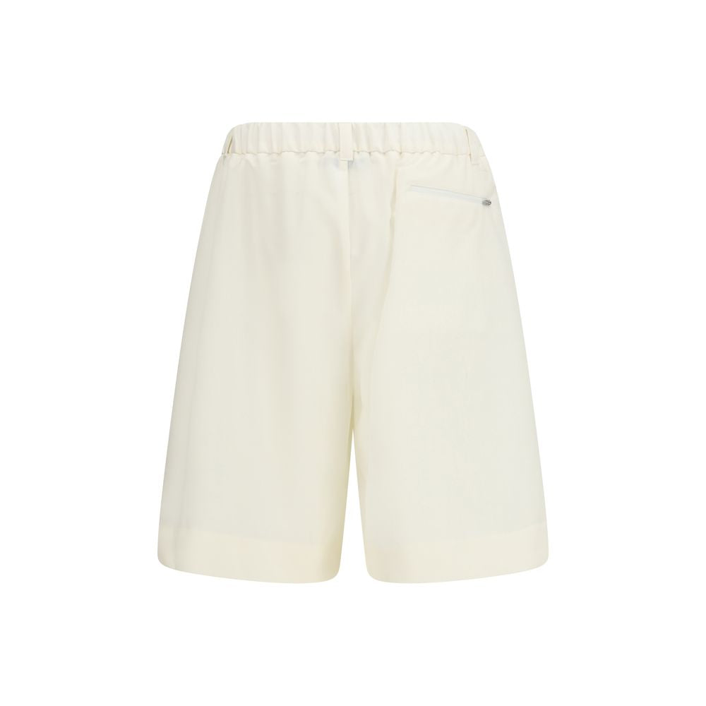 Beige Polyester Bermuda Shorts