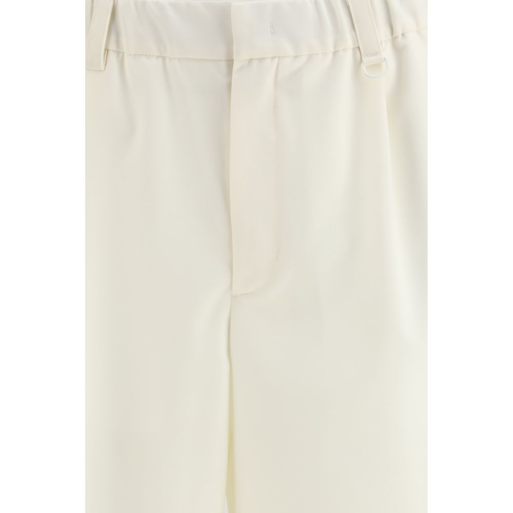 Beige Polyester Bermuda Shorts