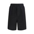 Black Viscose Bermuda Shorts