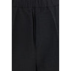 Black Viscose Bermuda Shorts