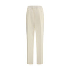 Beige Viscose Casual Pants