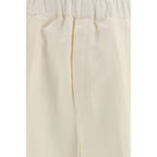 Beige Viscose Casual Pants