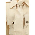 Beige Polyester Trench Coat