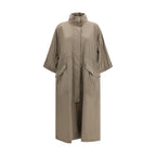 Bicolor Polyamide Trench Coat