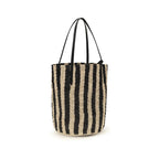 Black Raffia Backet Bag