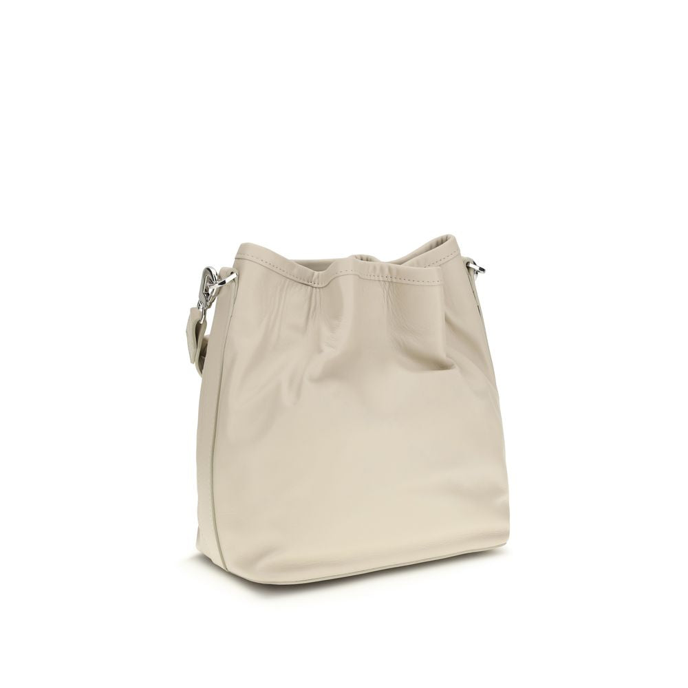 Beige Calf Leather Bos Taurus Backet Bag