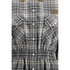 Gray Cotton Casual Dress