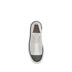 White Nylon Low Top Sneakers