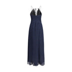 Blue Silk Casual Dress