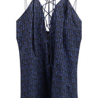Blue Silk Casual Dress