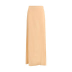 Orange Silk Long Skirt