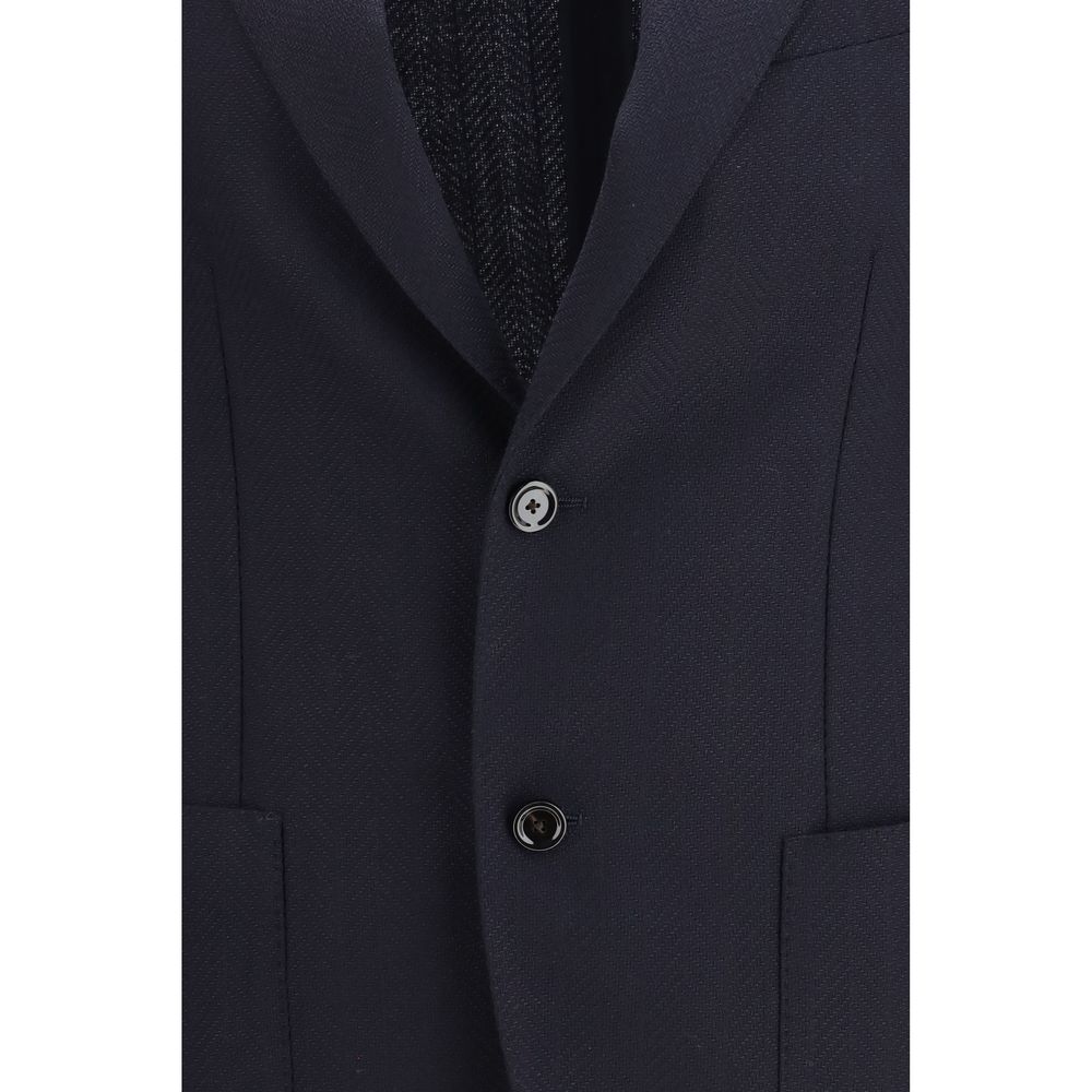 Blue Fleece Wool Blazer