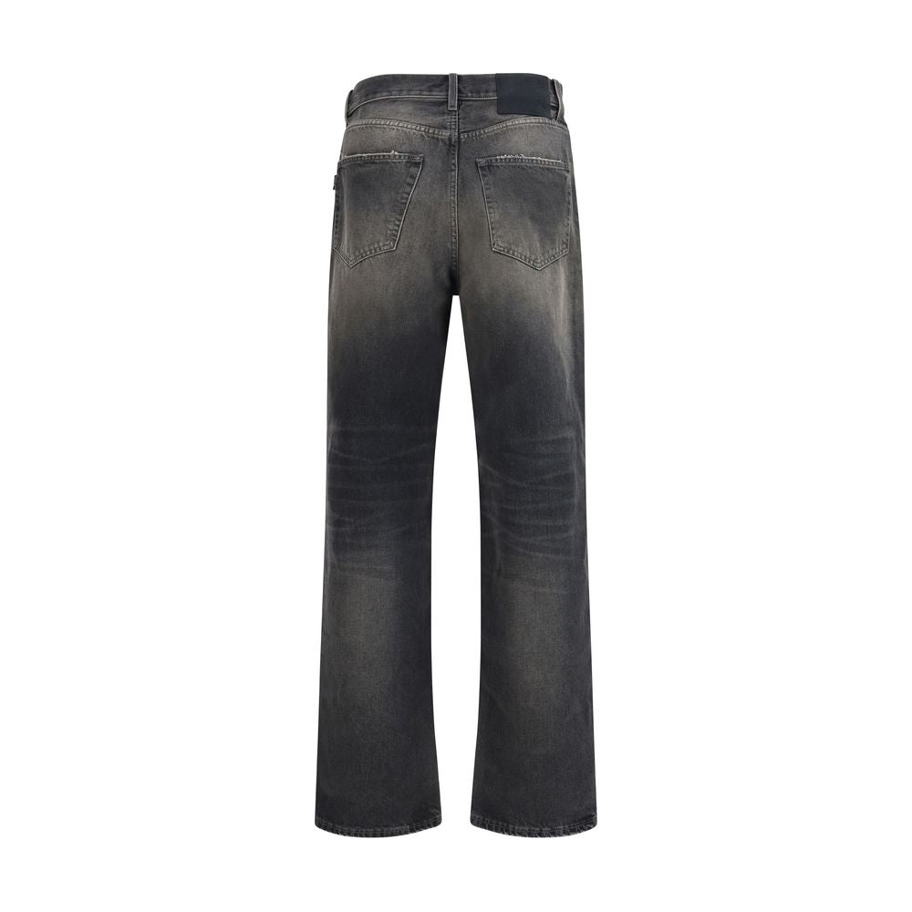 Black Cotton Relaxed Fit Jeans