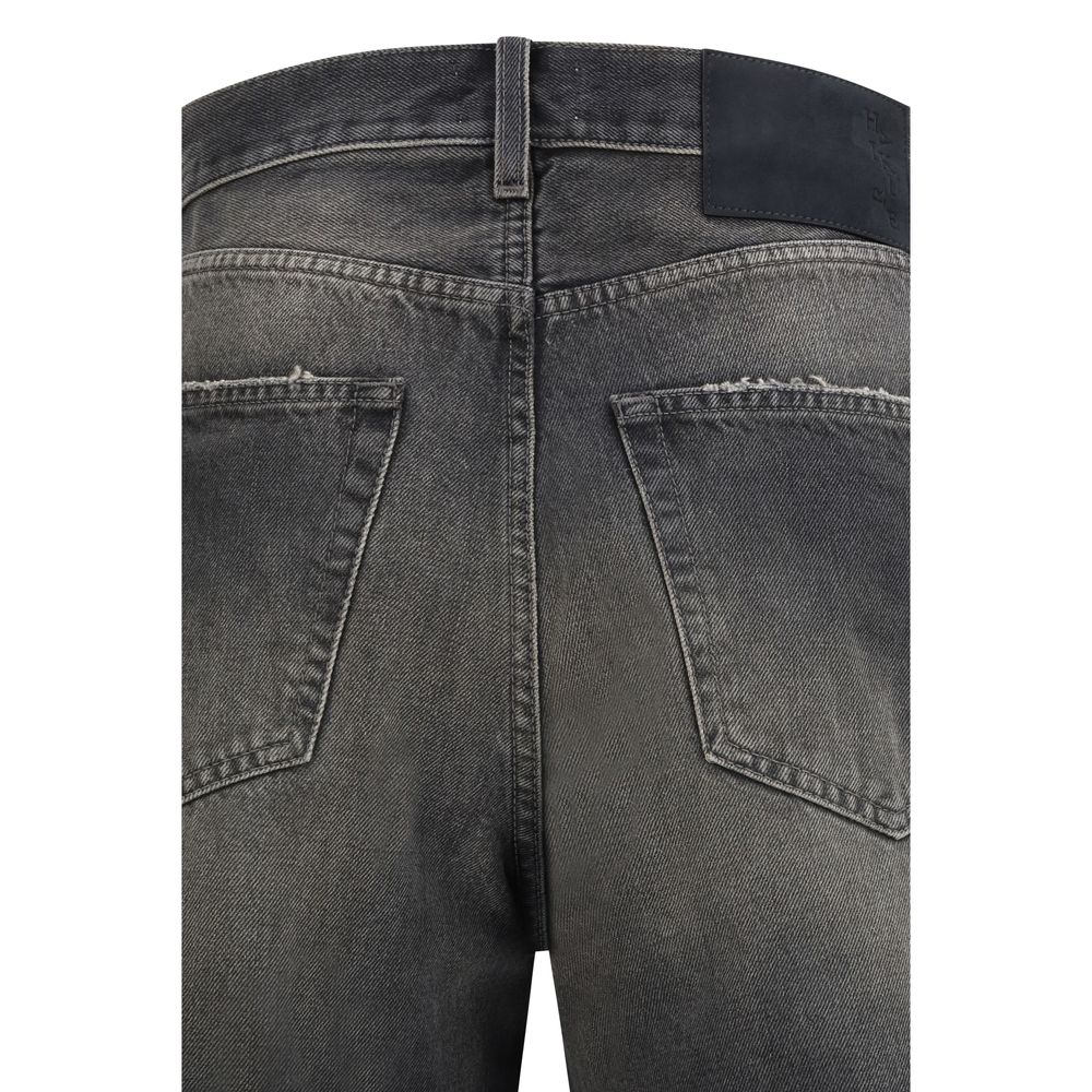 Black Cotton Relaxed Fit Jeans