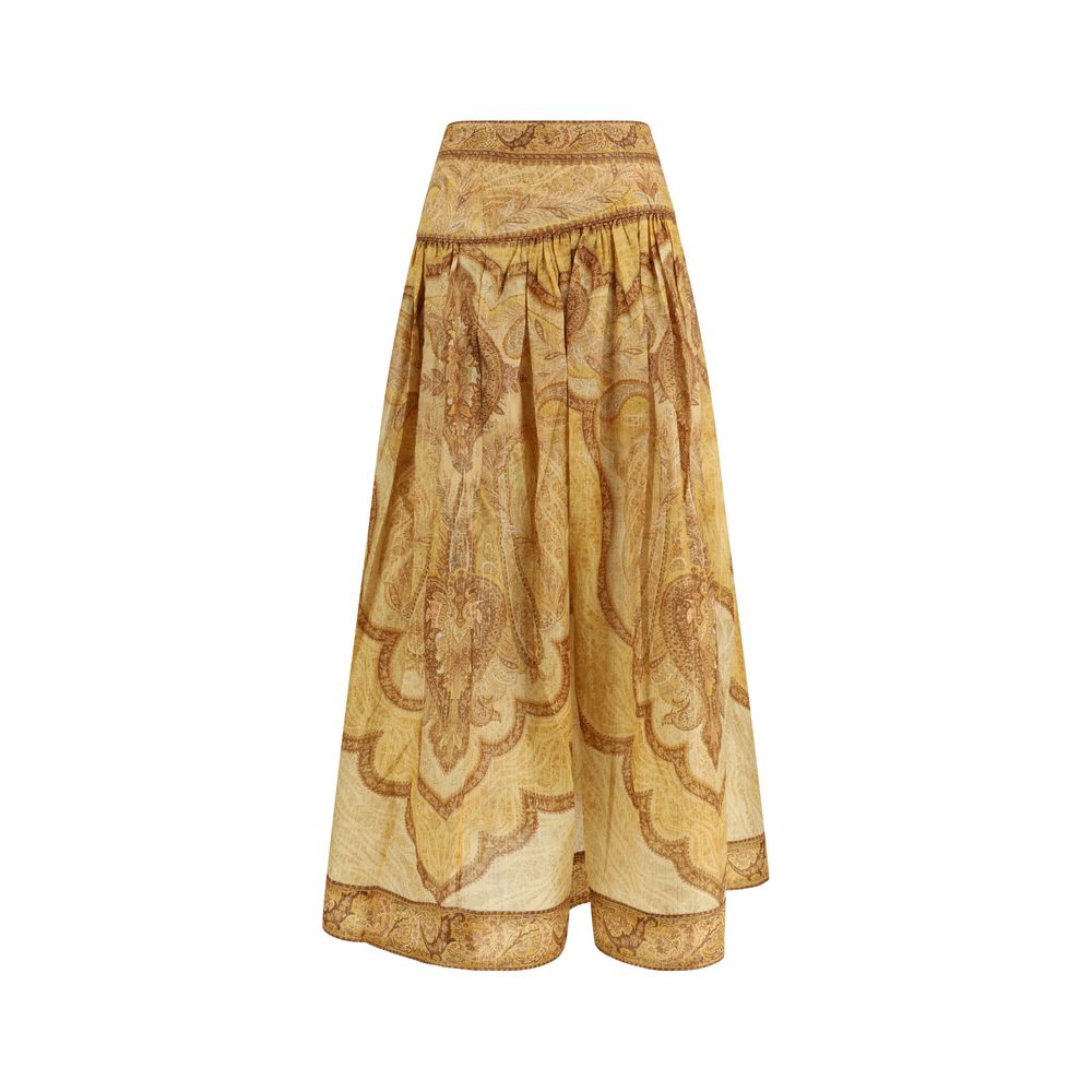 Bicolor Cotton Long Skirt