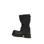 Black Calf Leather Bos Taurus Lace-Up Boots