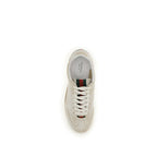 White Calf Leather Bos Taurus Low Top Sneakers