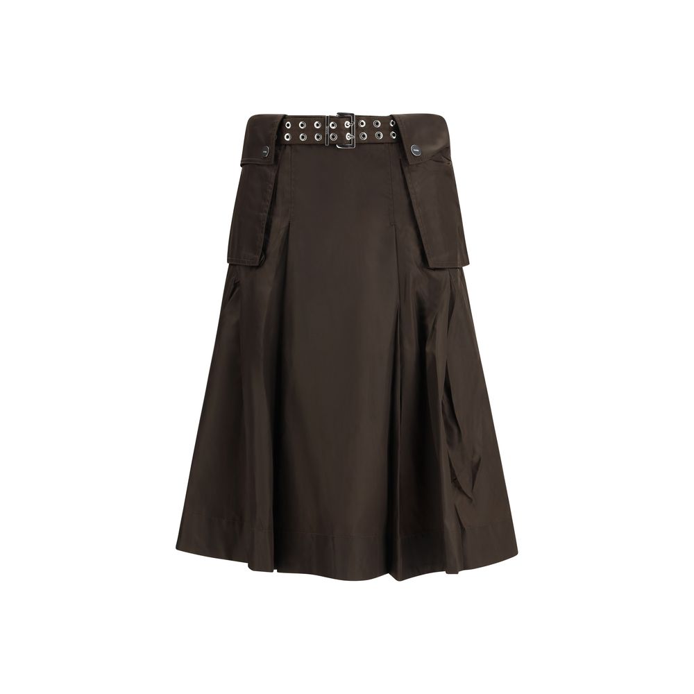 Brown Recycled Polyamide Long Skirt