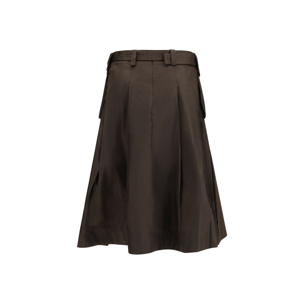 Brown Recycled Polyamide Long Skirt