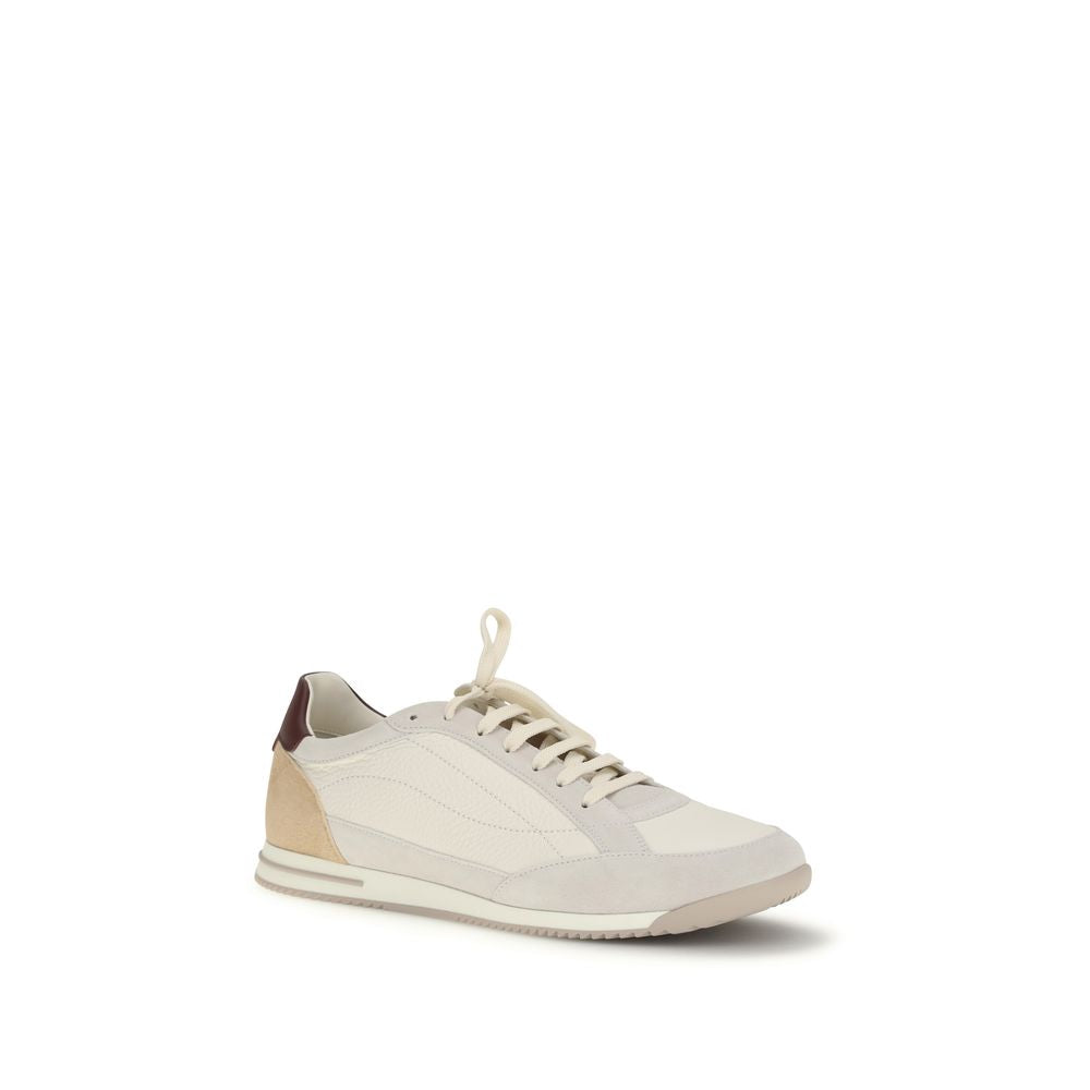 Beige Calf Leather Bos Taurus Sneakers