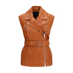 Brown Goatskin Sleeveless Jacket