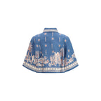 Blue Linen Pattern Shirt