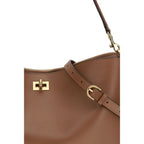 Beige Calf Leather Bos Taurus Shoulder Bag