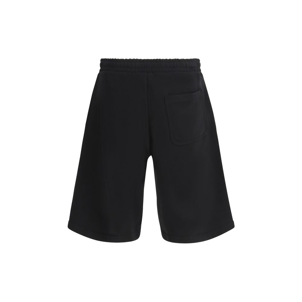 Black Cotton Bermuda Shorts