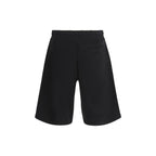 Black Cotton Bermuda Shorts
