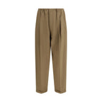Beige Polyester Casual Pants