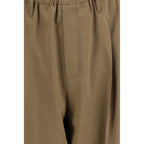 Beige Polyester Casual Pants