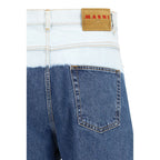 Blue Cotton Straight-Leg Jeans