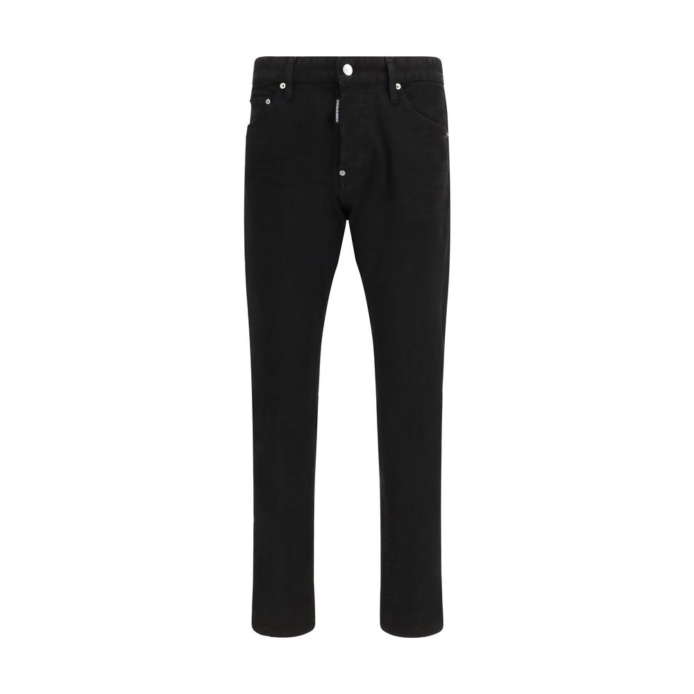 Black Cotton Slim Fit Jeans