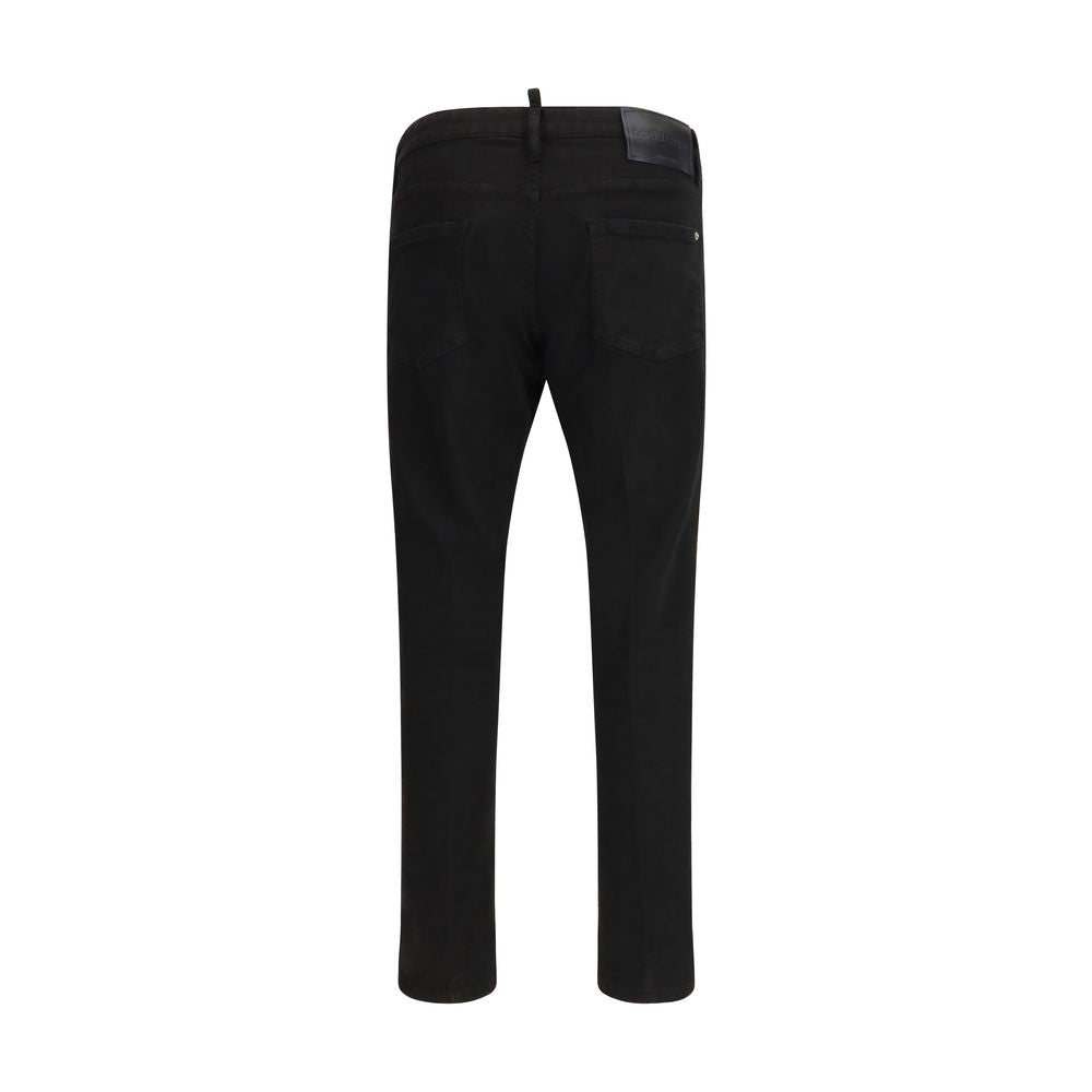 Black Cotton Slim Fit Jeans