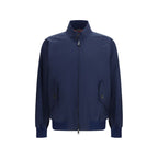 Blue Polyester Biker Jacket