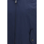 Blue Polyester Biker Jacket